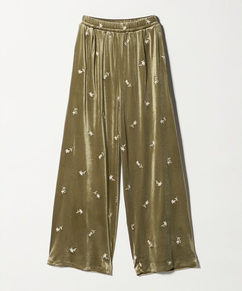 CITEN（シテン）の「＜CITEN＞ベロアエンブロイダリーカットパンツ（その他パンツ・レディース・ダークグリーン/オリーブ・M/S）」の10枚目の写真