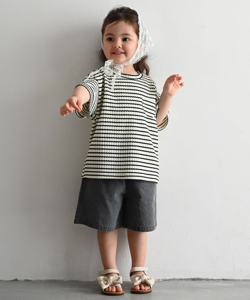 PUPPAPUPO(プッパプーポ)の「クルーネック 半袖 Tシャツ ワッフル(Tシャツ/カットソー・キッズ・ブラウン/モカ/ブラック・110/100/90/80)」の6枚目の写真