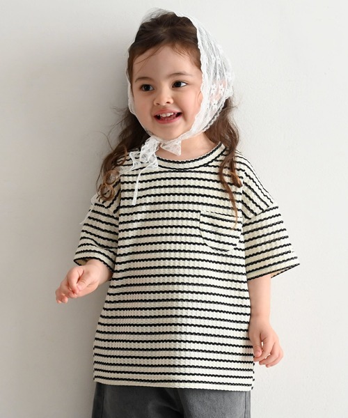 PUPPAPUPO(プッパプーポ)の「クルーネック 半袖 Tシャツ ワッフル(Tシャツ/カットソー・キッズ・ブラウン/モカ/ブラック・110/100/90/80)」の8枚目の写真