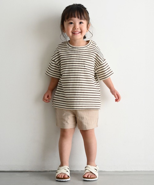 PUPPAPUPO(プッパプーポ)の「クルーネック 半袖 Tシャツ ワッフル(Tシャツ/カットソー・キッズ・ブラウン/モカ/ブラック・110/100/90/80)」の10枚目の写真