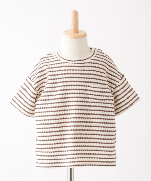 PUPPAPUPO(プッパプーポ)の「クルーネック 半袖 Tシャツ ワッフル(Tシャツ/カットソー・キッズ・ブラウン/モカ/ブラック・110/100/90/80)」の12枚目の写真
