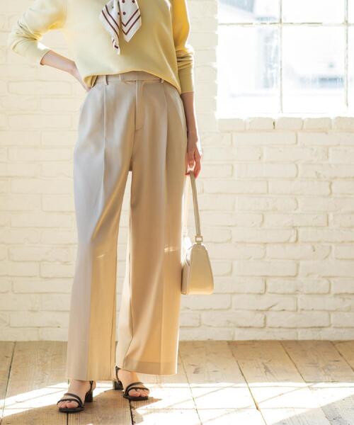 OPAQUE.CLIP（オペークドットクリップ）の「美脚ストレッチストレートワイドパンツ【洗濯機OK】（その他パンツ・レディース・ブラック/ダークグレー/ライトベージュ・40/38/36）」の3枚目の写真