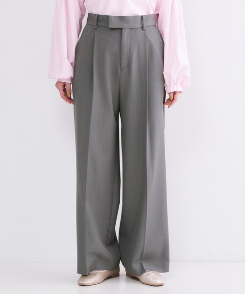 OPAQUE.CLIP（オペークドットクリップ）の「美脚ストレッチストレートワイドパンツ【洗濯機OK】（その他パンツ・レディース・ブラック/ダークグレー/ライトベージュ・40/38/36）」の6枚目の写真