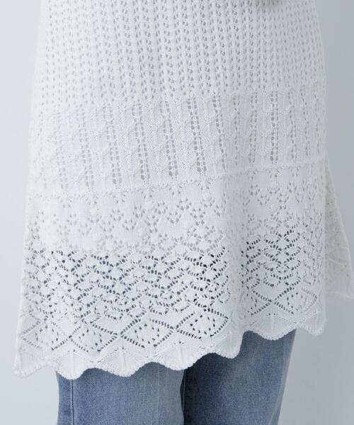 N.(N. Natural Beauty Basic)(エヌエヌナチュラルビューティーベーシック)の「透かし編みニットミニワンピース(ワンピース・レディース・ブラック/ブラウン/オフホワイト・フリ-)」の19枚目の写真