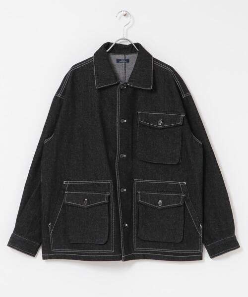 ITEMS URBANRESEARCH（アイテムズ アーバンリサーチ）の「デニム カバーオール（カバーオール・メンズ・ブラック/ネイビー/ブルー・MEDIUM/LARGE）」の4枚目の写真