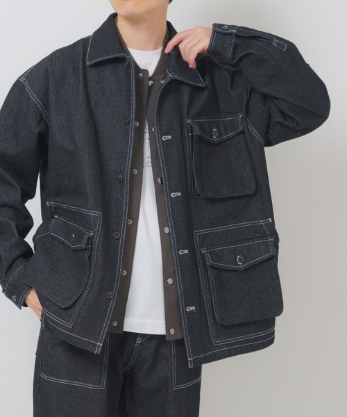 ITEMS URBANRESEARCH（アイテムズ アーバンリサーチ）の「デニム カバーオール（カバーオール・メンズ・ブラック/ネイビー/ブルー・MEDIUM/LARGE）」の21枚目の写真