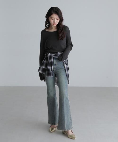 FREE'S MART(フリーズマート)の「◆透かしあみ天竺短丈ニット(ニット/セーター・レディース・レッド/ホワイト/ブラック/ネイビー/ベージュ・FREE)」の22枚目の写真