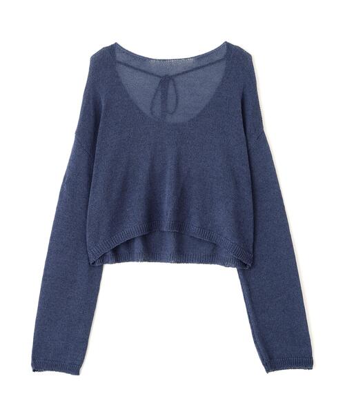 FREE'S MART(フリーズマート)の「◆透かしあみ天竺短丈ニット(ニット/セーター・レディース・レッド/ホワイト/ブラック/ネイビー/ベージュ・FREE)」の14枚目の写真