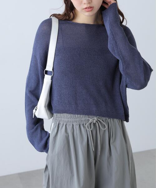 FREE'S MART(フリーズマート)の「◆透かしあみ天竺短丈ニット(ニット/セーター・レディース・レッド/ホワイト/ブラック/ネイビー/ベージュ・FREE)」の16枚目の写真