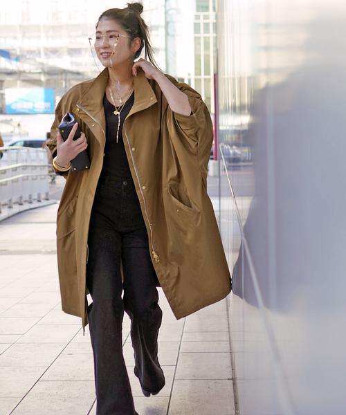 AP STUDIO(エーピーストゥディオ)の「ウインドスウェプトブルゾン(その他アウター・レディース・ブラック/キャメル・FREE)」の5枚目の写真