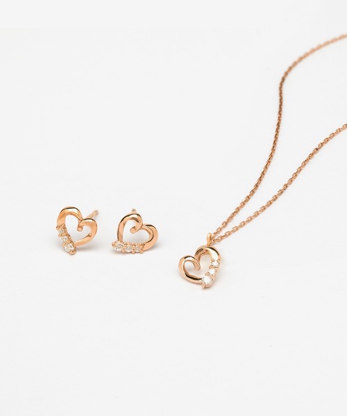 シルバー ハート ネックレス＆ピアス セット ESTELLE/エステール WEB