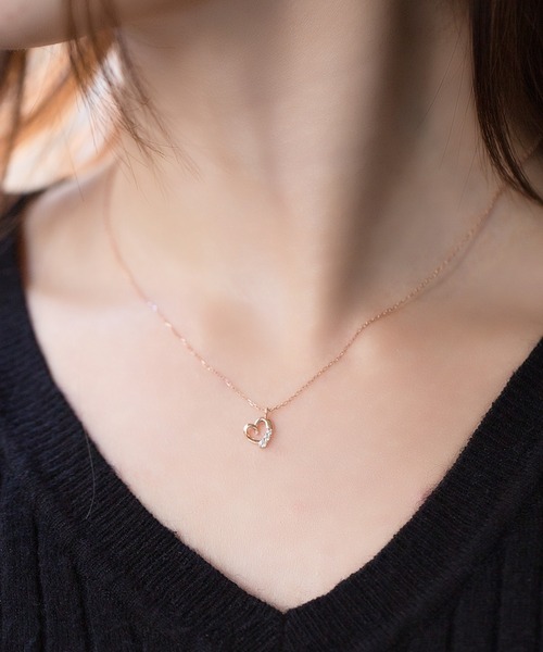 シルバー ハート ネックレス＆ピアス セット ESTELLE/エステール WEB