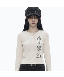[WOMAN]LEGACY ヘンリーネックロングスリーブTシャツ_2カラー