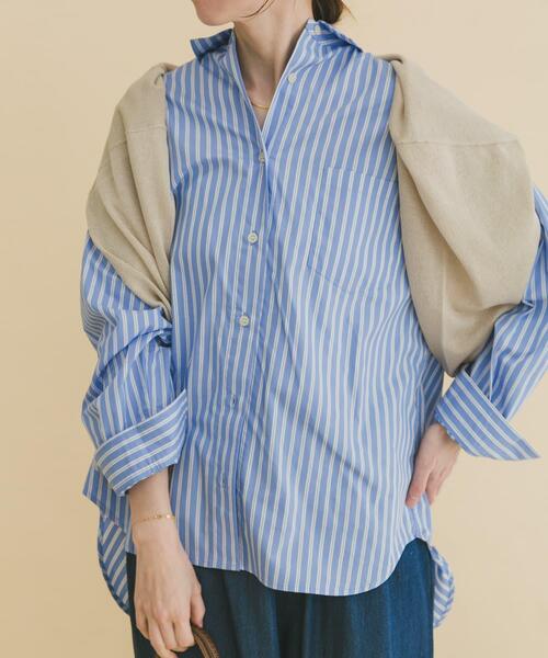 ITEMS URBANRESEARCH（アイテムズ アーバンリサーチ）の「レギュラーカラー刺シュウシャツ（シャツ/ブラウス・レディース・ピンク系その他/ホワイト/ブルー系その他・FREE）」の21枚目の写真