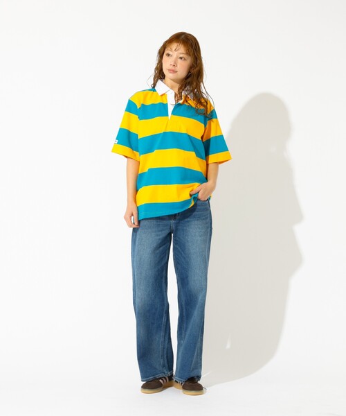 Barbarian(バーバリアン)の「【BARBARIAN/バーバリアン】ライトウェイトラグビーT/Light weight Rugby T/ボーダー(Tシャツ/カットソー・レディース・イエロー系その他/ネイビー・フリー)」の4枚目の写真