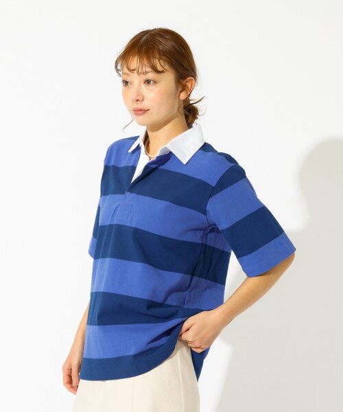 Barbarian(バーバリアン)の「【BARBARIAN/バーバリアン】ライトウェイトラグビーT/Light weight Rugby T/ボーダー(Tシャツ/カットソー・レディース・イエロー系その他/ネイビー・フリー)」の11枚目の写真