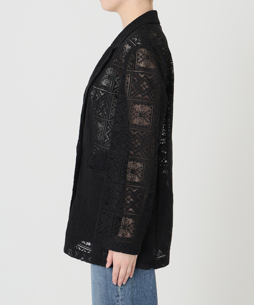 Spick & Span（スピックアンドスパン）の「レースジャケット（テーラードジャケット・レディース・ブラック/ホワイト・FREE）」の17枚目の写真