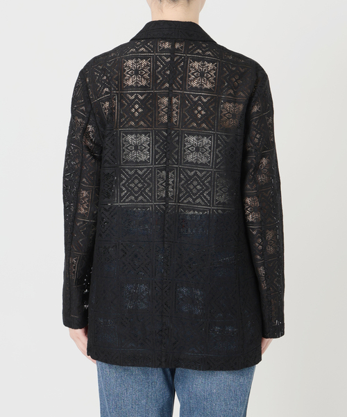 Spick & Span（スピックアンドスパン）の「レースジャケット（テーラードジャケット・レディース・ブラック/ホワイト・FREE）」の18枚目の写真