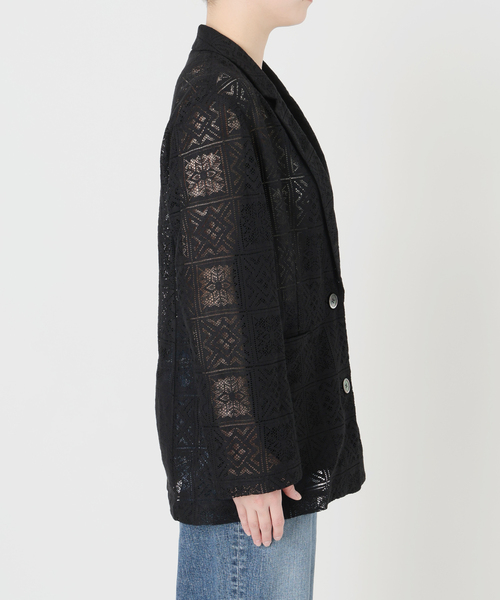 Spick & Span（スピックアンドスパン）の「レースジャケット（テーラードジャケット・レディース・ブラック/ホワイト・FREE）」の19枚目の写真