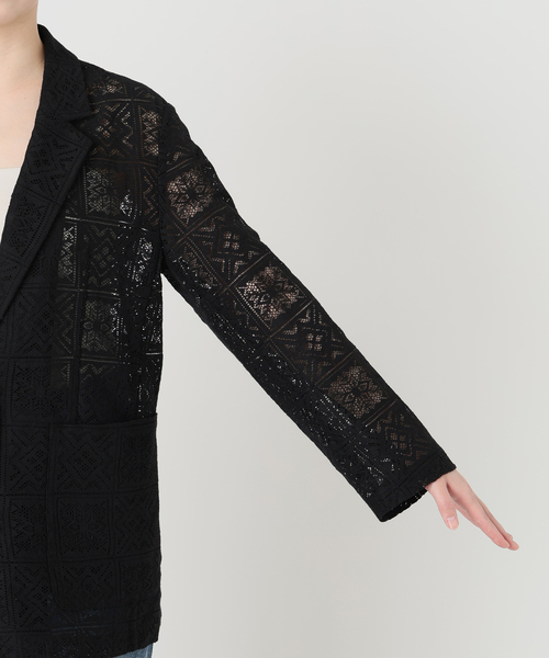 Spick & Span（スピックアンドスパン）の「レースジャケット（テーラードジャケット・レディース・ブラック/ホワイト・FREE）」の20枚目の写真