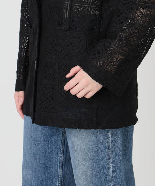 Spick & Span（スピックアンドスパン）の「レースジャケット（テーラードジャケット・レディース・ブラック/ホワイト・FREE）」の21枚目の写真