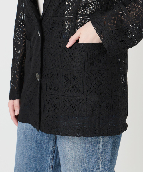 Spick & Span（スピックアンドスパン）の「レースジャケット（テーラードジャケット・レディース・ブラック/ホワイト・FREE）」の22枚目の写真