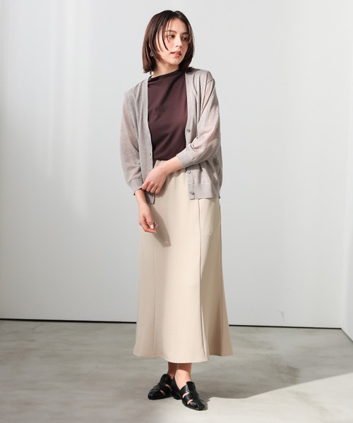 GLACIER lusso（グラシアルッソ）の「８分袖ラメ使いカーデ（カーディガン/ボレロ・レディース・アイボリー/グリーン/ネイビー/モカ・L/LL/M/S）」の17枚目の写真