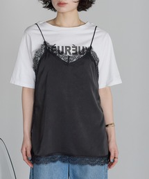 r.（アールドット）の「マットサテン　レースキャミソール（キャミソール）」