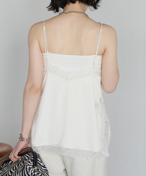 r.（アールドット）の「マットサテン　レースキャミソール（キャミソール・レディース・ブラック/アイボリー/ブラウン/チャコールグレー/オリーブ・FREE）」の11枚目の写真