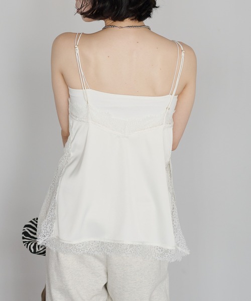 r.（アールドット）の「マットサテン　レースキャミソール（キャミソール・レディース・ブラック/アイボリー/ブラウン/チャコールグレー/オリーブ・FREE）」の12枚目の写真