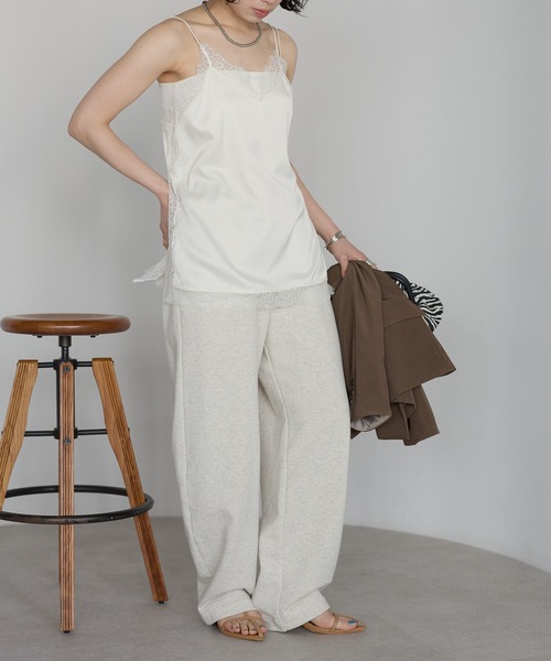 r.（アールドット）の「マットサテン　レースキャミソール（キャミソール・レディース・ブラック/アイボリー/ブラウン/チャコールグレー/オリーブ・FREE）」の22枚目の写真