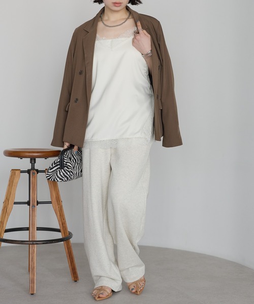 r.（アールドット）の「マットサテン　レースキャミソール（キャミソール・レディース・ブラック/アイボリー/ブラウン/チャコールグレー/オリーブ・FREE）」の13枚目の写真