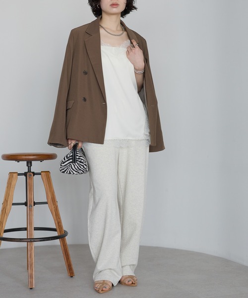 r.（アールドット）の「マットサテン　レースキャミソール（キャミソール・レディース・ブラック/アイボリー/ブラウン/チャコールグレー/オリーブ・FREE）」の14枚目の写真