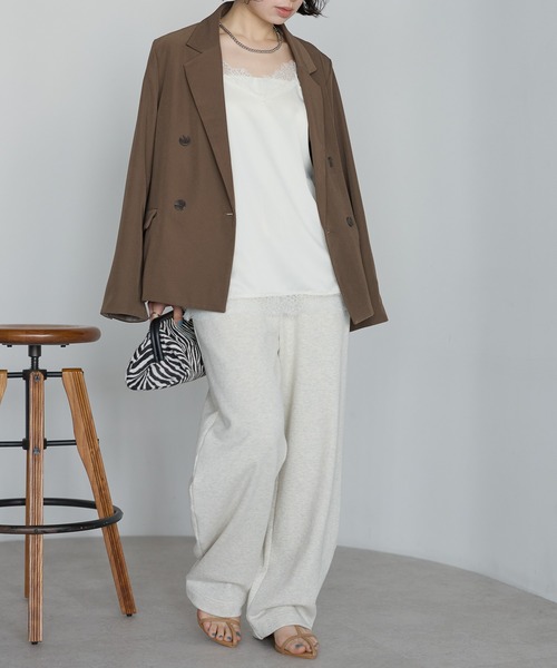 r.（アールドット）の「マットサテン　レースキャミソール（キャミソール・レディース・ブラック/アイボリー/ブラウン/チャコールグレー/オリーブ・FREE）」の15枚目の写真