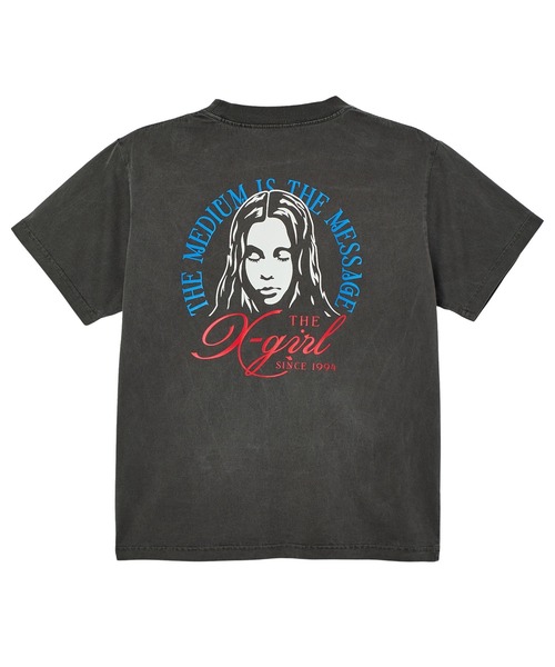 X-girl(エックスガール)の「FADED TRI-COLOR FACE S/S TEE(Tシャツ/カットソー・レディース・ブラック/オリーブ/バーガンディー・S/M/L)」の17枚目の写真