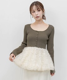デザインチュールペプラムリブニット