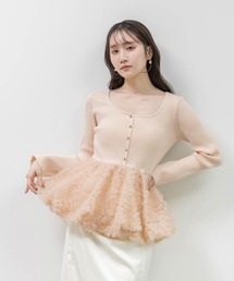 RANDA | デザインチュールペプラムリブニット(ニット/セーター)