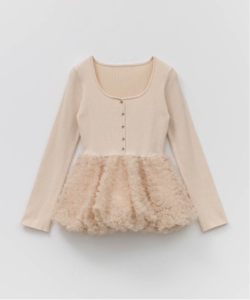 RANDA（ランダ）の「デザインチュールペプラムリブニット（ニット/セーター・レディース・グレー/ピンク/アイボリー・FREE）」の16枚目の写真