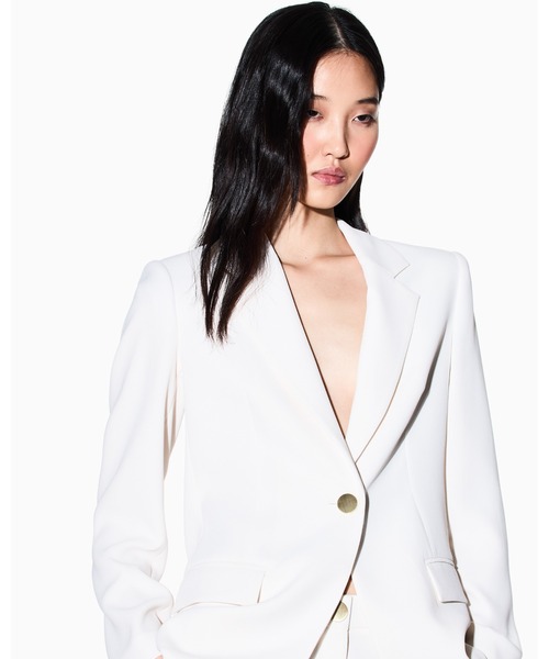 ARMANI EXCHANGE（アルマーニエクスチェンジ）の「【A|X アルマーニ エクスチェンジ】WE ソフトポリクレープ ダブルブレストジャケット（テーラードジャケット・レディース・ホワイト・2/4/6）」の3枚目の写真