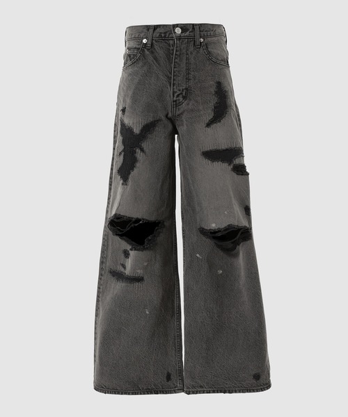 MASU(エムエーエスユー)の「MB BAGGY JEANS ANGEL DAMAGE(デニムパンツ・メンズ・インディゴブルー/ブラック・46/44/48)」の1枚目の写真