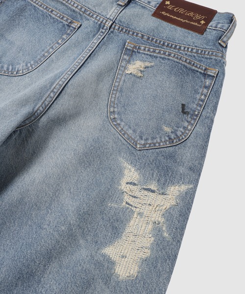 MASU(エムエーエスユー)の「MB BAGGY JEANS ANGEL DAMAGE(デニムパンツ・メンズ・インディゴブルー/ブラック・46/44/48)」の6枚目の写真