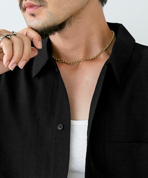 LUXSTYLE（ラグスタイル）の「レギュラーカラーリラックス半袖シャツ（シャツ/ブラウス・メンズ・ブラック/ブラックミックス・L/M）」の11枚目の写真