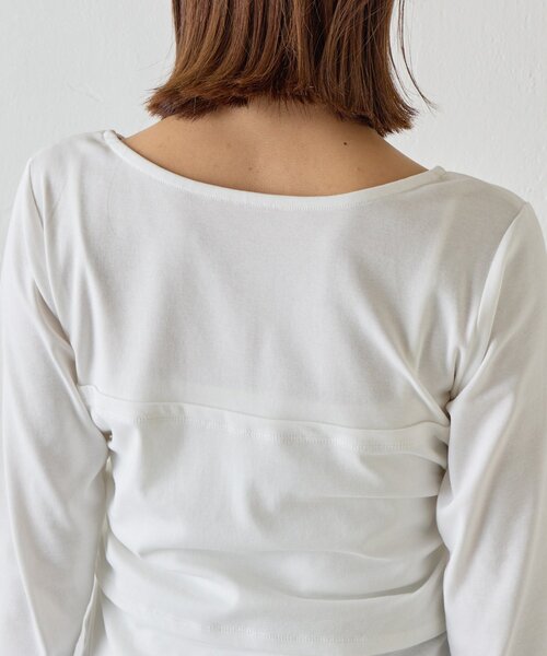 goocy(グーシー)の「【一枚で決まる!】ワンショルレヤード風トップス(Tシャツ/カットソー・レディース・ブラック/チャコールグレー/ホワイト・FREE)」の15枚目の写真