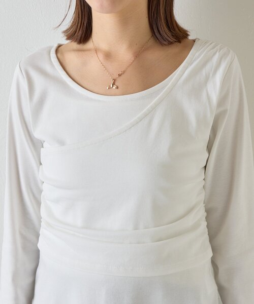 goocy(グーシー)の「【一枚で決まる!】ワンショルレヤード風トップス(Tシャツ/カットソー・レディース・ブラック/チャコールグレー/ホワイト・FREE)」の17枚目の写真