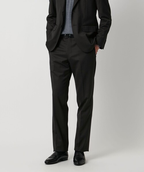 UNITED ARROWS（ユナイテッドアローズ）の「ポリエステル/ウール ノープリーツ スラックス COMFORT EASY―MODEL（スラックス・メンズ・ブラック・46）」の2枚目の写真