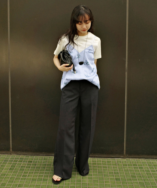 SLOBE IENA（スローブイエナ）の「Margaux Dereume × SLOBE lingerie キャミブラウス（キャミソール・レディース・ブルー/ブラック系その他・FREE）」の11枚目の写真