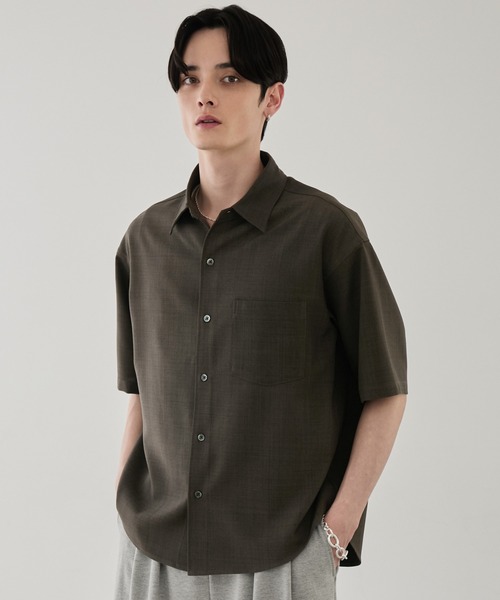 LUENNA】Compact Half Sleeve Regular Collar Shirt / コンパクト半袖