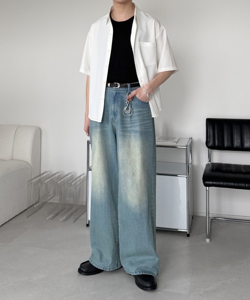 LUENNA(ルエナ)の「【LUENNA】Compact Half Sleeve Regular Collar Shirt / コンパクト半袖レギュラーカラーシャツ(シャツ/ブラウス・メンズ・ライトブルー/ダークブラウン/ブラック系1/グリーン/ホワイト・S/M/L)」の16枚目の写真