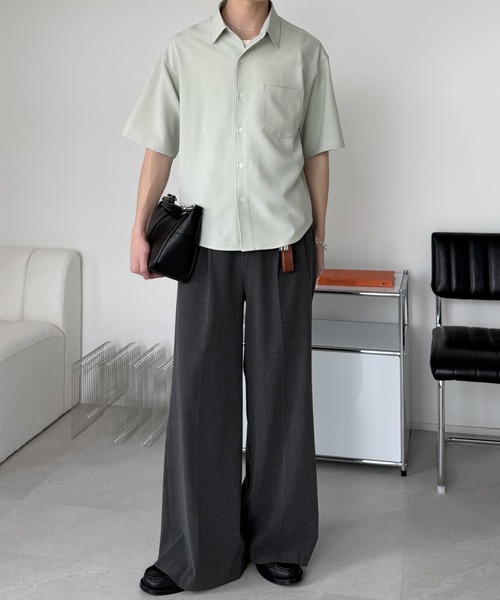 LUENNA(ルエナ)の「【LUENNA】Compact Half Sleeve Regular Collar Shirt / コンパクト半袖レギュラーカラーシャツ(シャツ/ブラウス・メンズ・ライトブルー/ダークブラウン/ブラック系1/グリーン/ホワイト・S/M/L)」の15枚目の写真