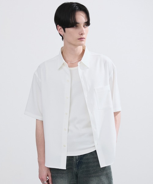 LUENNA(ルエナ)の「【LUENNA】Compact Half Sleeve Regular Collar Shirt / コンパクト半袖レギュラーカラーシャツ(シャツ/ブラウス・メンズ・ライトブルー/ダークブラウン/ブラック系1/グリーン/ホワイト・S/M/L)」の7枚目の写真